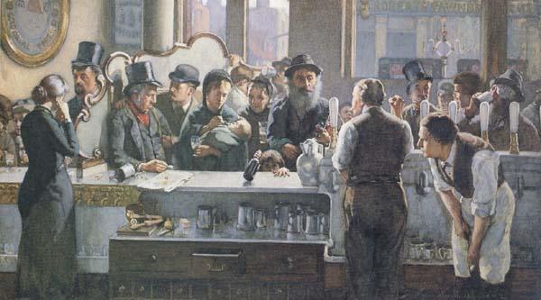 Behind the Bar (mk46), john henry henshall,RWS